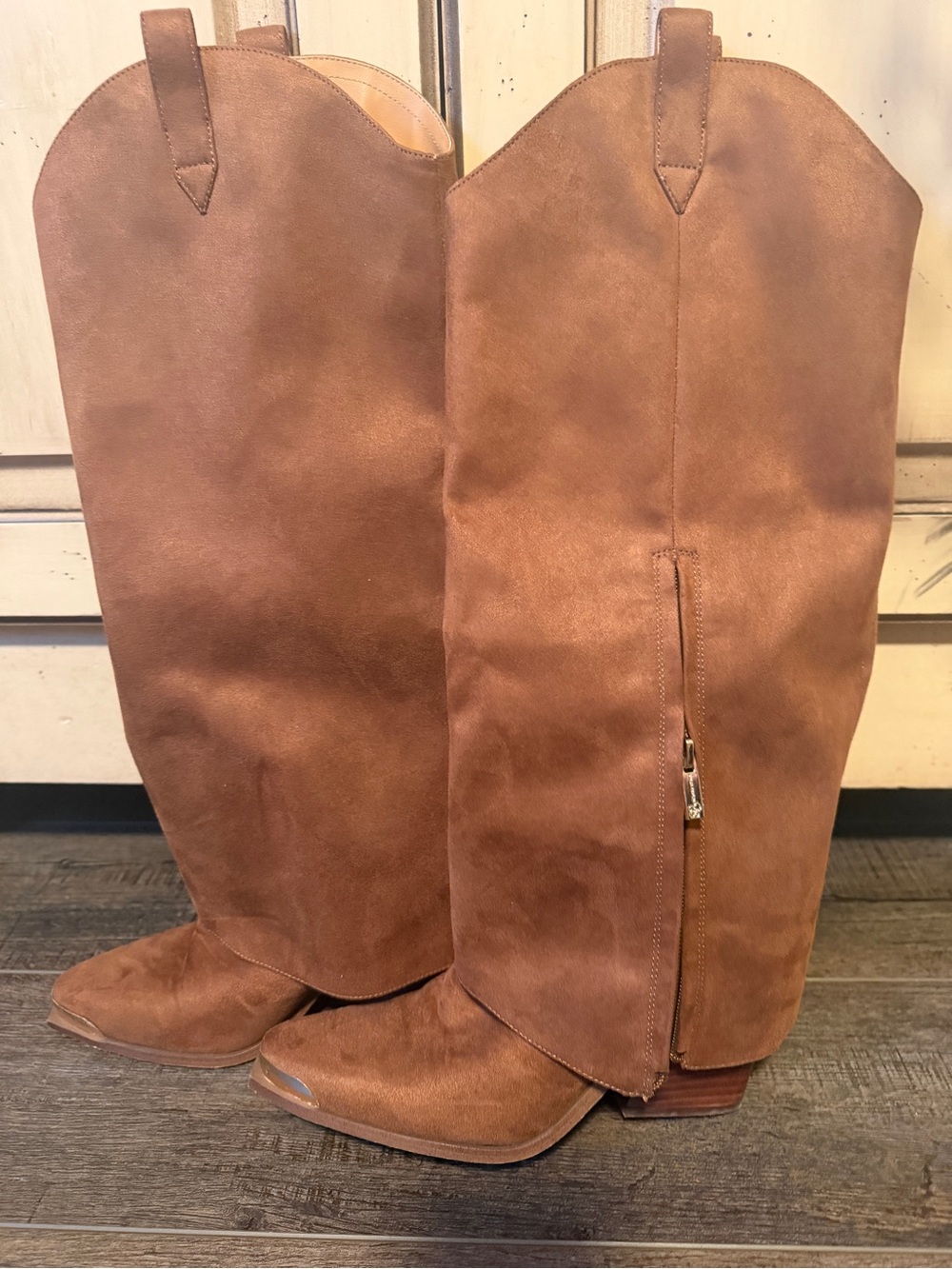 Jessica Simpson Brown Suede Knee-High Western Boots - Women